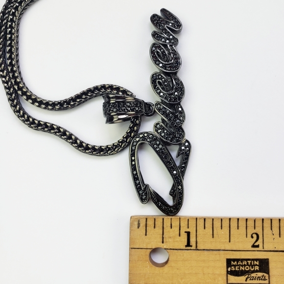 King Ice, "Queen" Designer Streetwear Pendent Black Onyx Round Chain, 20" Long - Picture 14 of 15